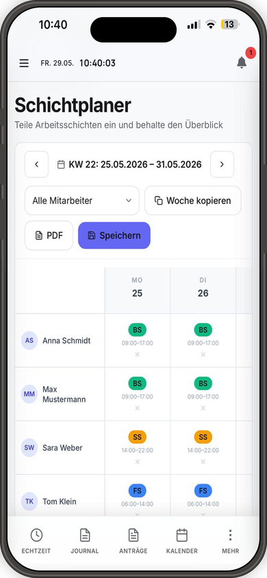 Timera App — Schichtplaner